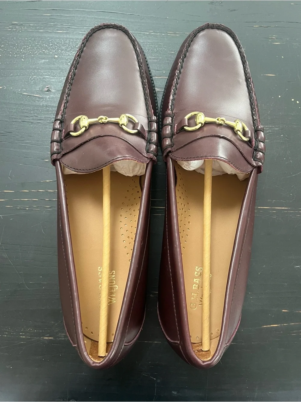 G.H.BASS Lincoln Bit Easy Weejun Loafers - Wine   Size 13